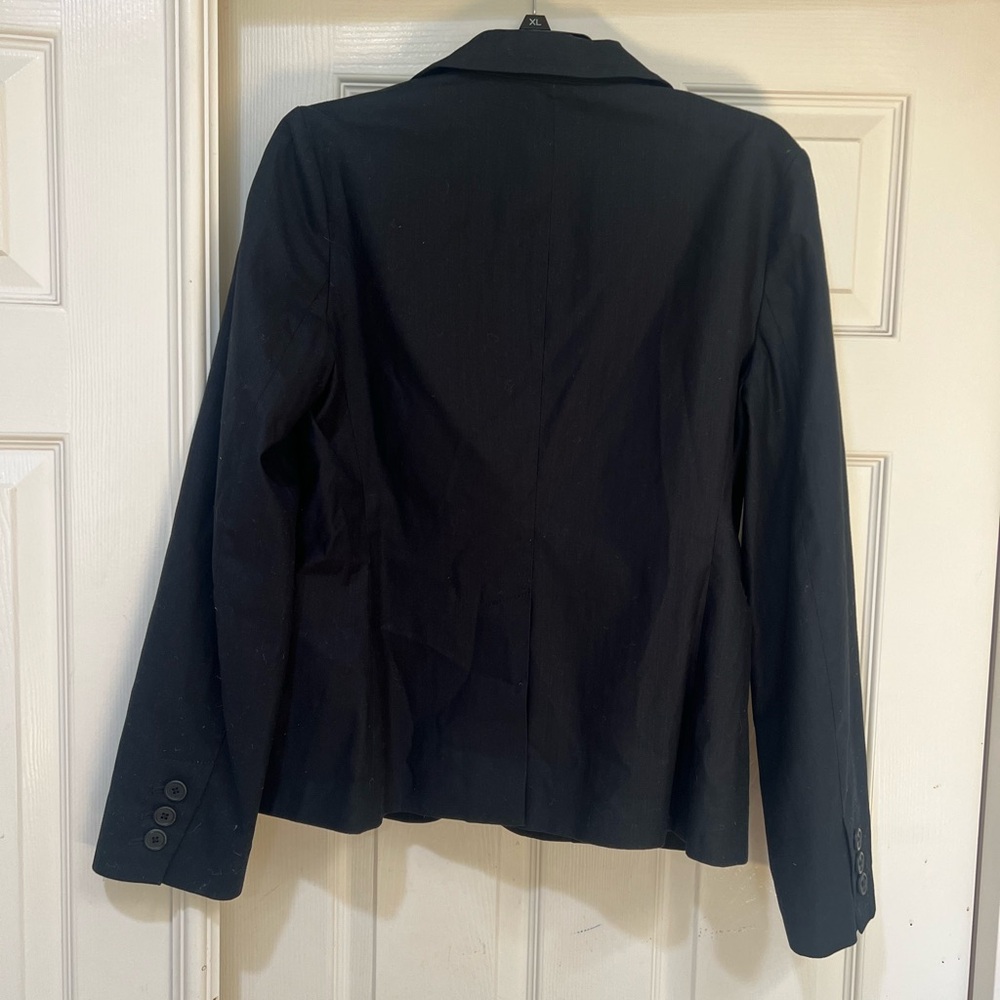 GAP cotton tailored structured women sz 12 black blazer business career smart - Picture 6 of 11